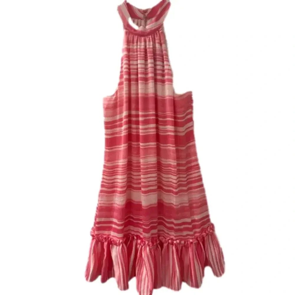 Trina Turk Zuri 2 Pink Striped Mini Dress NWT Size L